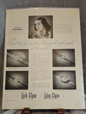 Vintage Watch Lord Elgin Advertisement - 1941